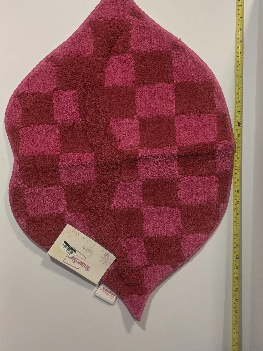 aden + anais Pink and Dark Pink Checkered Bath Mat